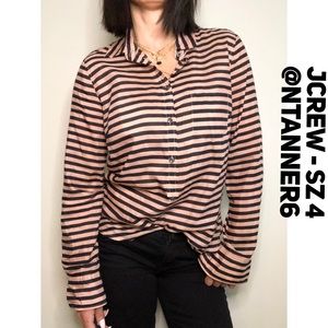 JCREW - Mauve and black stripped cotton/silk shirt